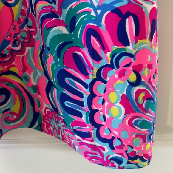 Lilly Pulitzer Lela Silk Dress in gorgeous, colorful Psychedelic Sunshine Print - Picture 13 of 14